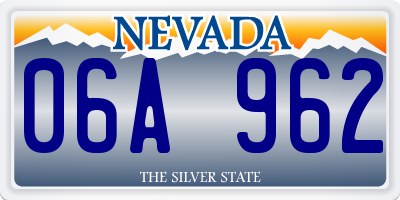 NV license plate 06A962