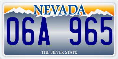 NV license plate 06A965