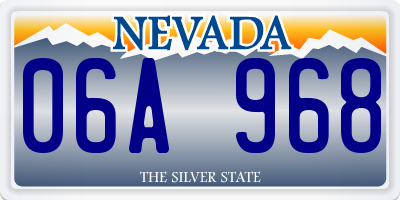 NV license plate 06A968