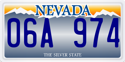 NV license plate 06A974