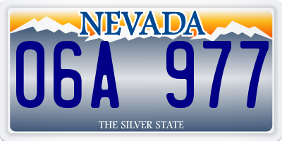 NV license plate 06A977