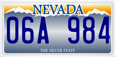 NV license plate 06A984