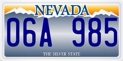 NV license plate 06A985
