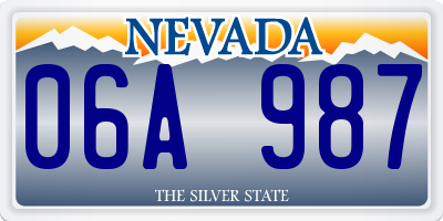 NV license plate 06A987