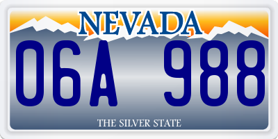 NV license plate 06A988