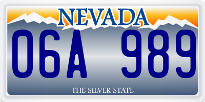 NV license plate 06A989