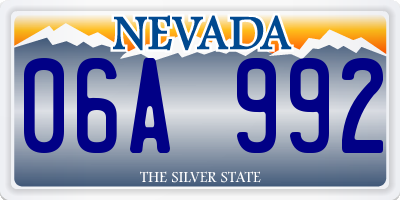 NV license plate 06A992