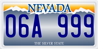 NV license plate 06A999