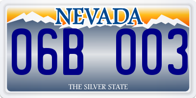 NV license plate 06B003