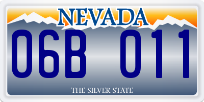NV license plate 06B011