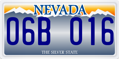 NV license plate 06B016