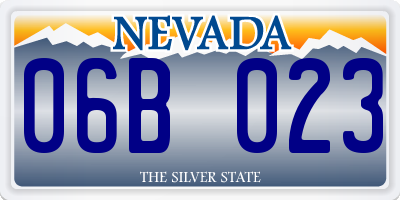 NV license plate 06B023