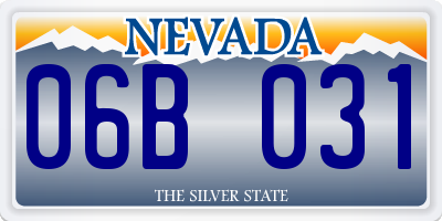 NV license plate 06B031