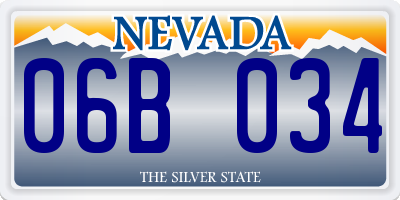 NV license plate 06B034