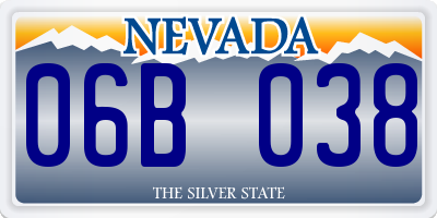 NV license plate 06B038