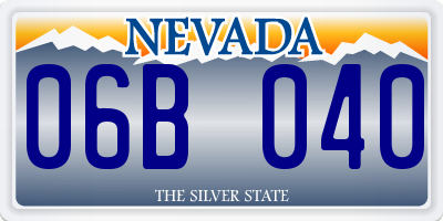 NV license plate 06B040