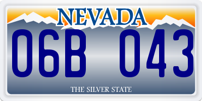 NV license plate 06B043