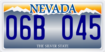 NV license plate 06B045