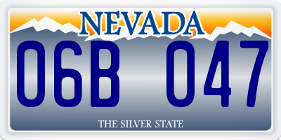 NV license plate 06B047