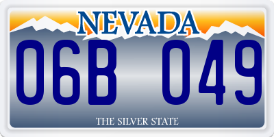 NV license plate 06B049