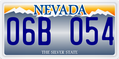 NV license plate 06B054