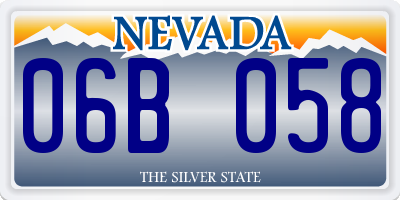 NV license plate 06B058