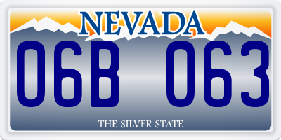 NV license plate 06B063