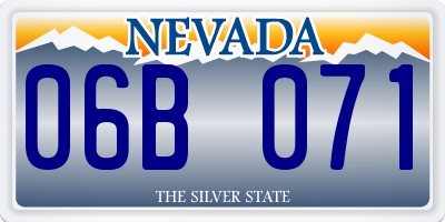 NV license plate 06B071