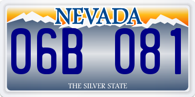 NV license plate 06B081