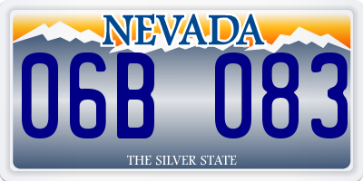 NV license plate 06B083