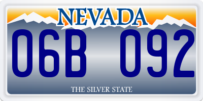 NV license plate 06B092