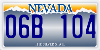 NV license plate 06B104