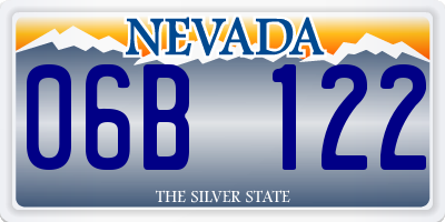 NV license plate 06B122