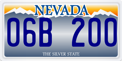 NV license plate 06B200