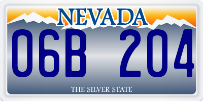 NV license plate 06B204