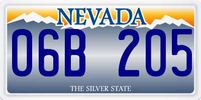 NV license plate 06B205