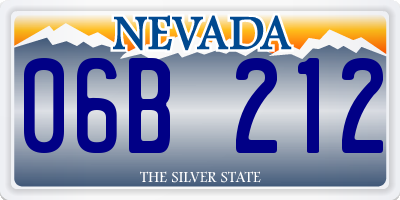 NV license plate 06B212