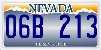 NV license plate 06B213