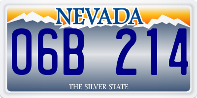 NV license plate 06B214