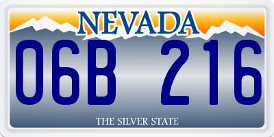 NV license plate 06B216