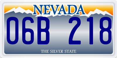 NV license plate 06B218