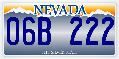 NV license plate 06B222