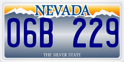 NV license plate 06B229