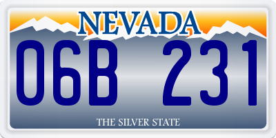 NV license plate 06B231