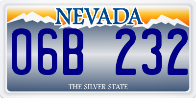 NV license plate 06B232