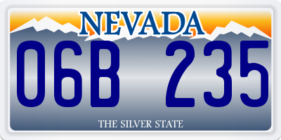NV license plate 06B235