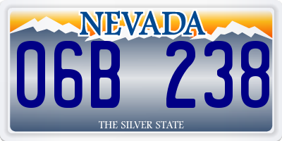 NV license plate 06B238