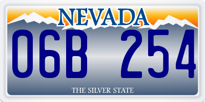 NV license plate 06B254