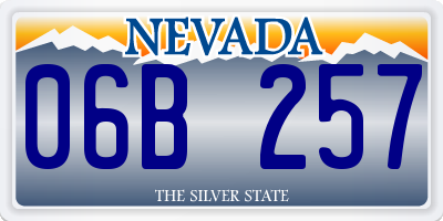 NV license plate 06B257