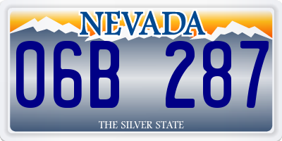 NV license plate 06B287